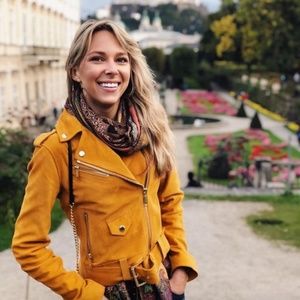 Michael Kors - Suede Moto SUEDE Jacket Marigold